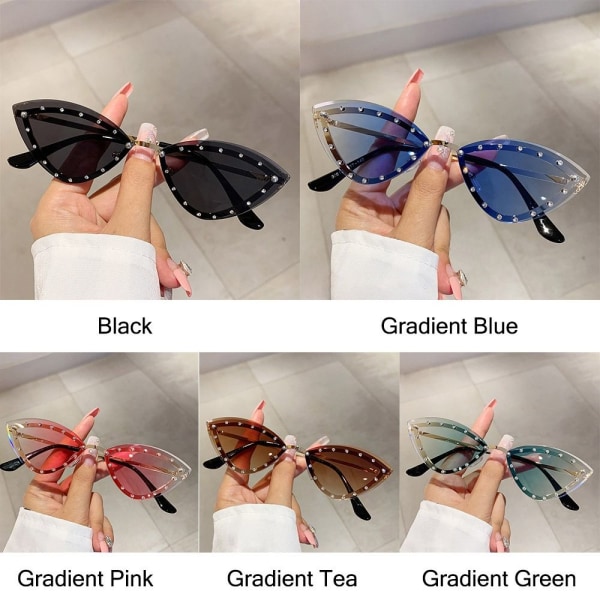 Cat Eye Aurinkolasit Reunuksettomat Varjostimet GRADIENT TEA GRADIENT TEA Gradient Tea