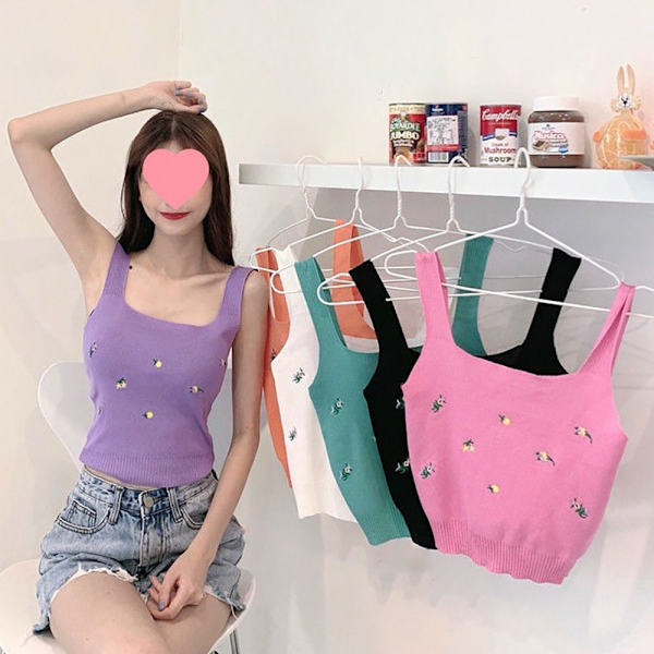 Tank Top Crop Top ORANSSI Orange