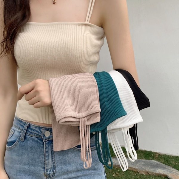 Sexig Sling ärmlös linne VIT White