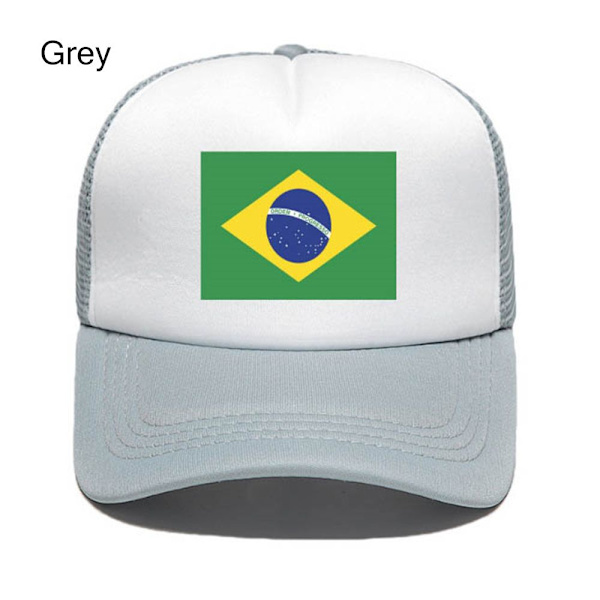 Brasil Flagg Baseball Caps Baseballhatt GRÅ grey