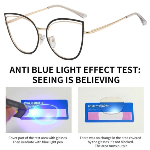 Anti-Blue Light Briller Firkantede Briller HVIT White