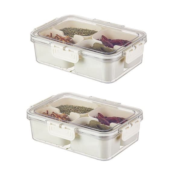 2 st Snackbox Behållare Grönsakslåda Fruktlåda White 2 Pcs-2 Pcs