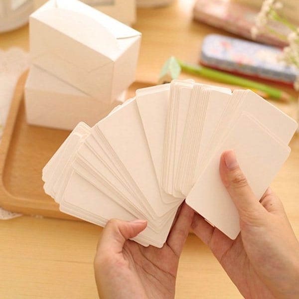 100 stk/sæt Kraft Papir Blank Cards SORT black