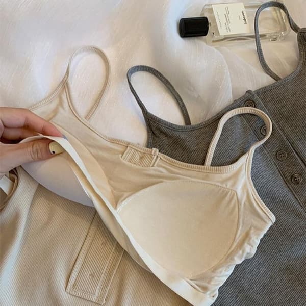 Camisole Dame Topp LYSEGRÅ Light Grey