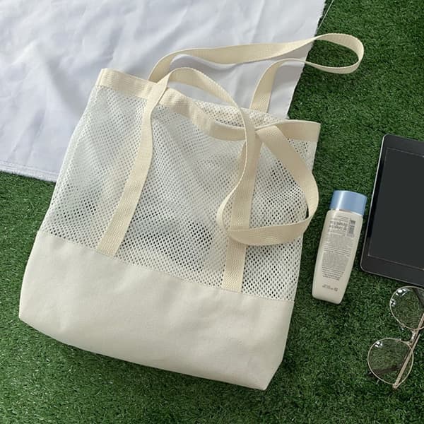 Mesh Skuldervesker Handleveske HVIT white