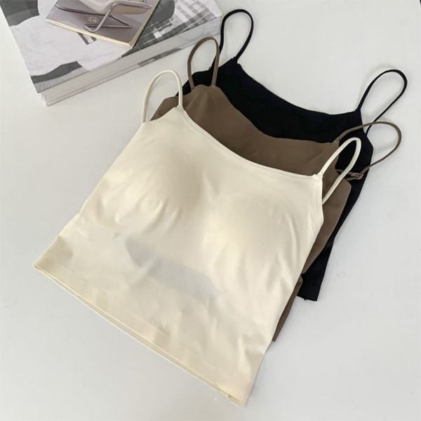 Naisten Camisole henkselit BEIGE Beige