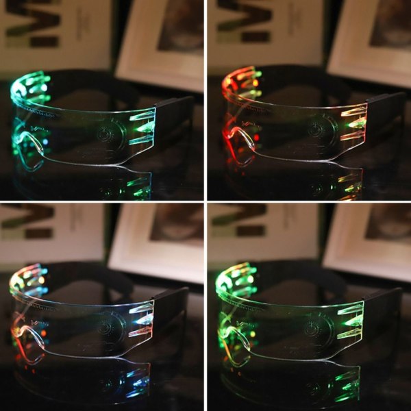 Glødende LED-briller Vandtætte briller Klare briller
