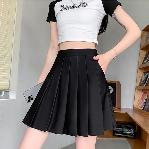 Mini nederdel tennisnederdel SORT M Black M