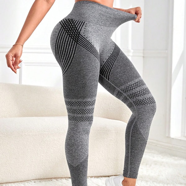 Seamless Leggings Sport Byxa GRÅ L grey L