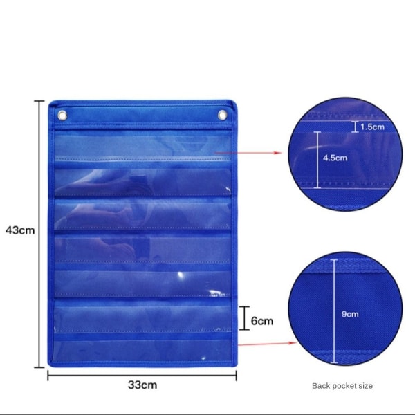 Magnetic Pocket Chart 7 Layer DIY White Card Chart Bag