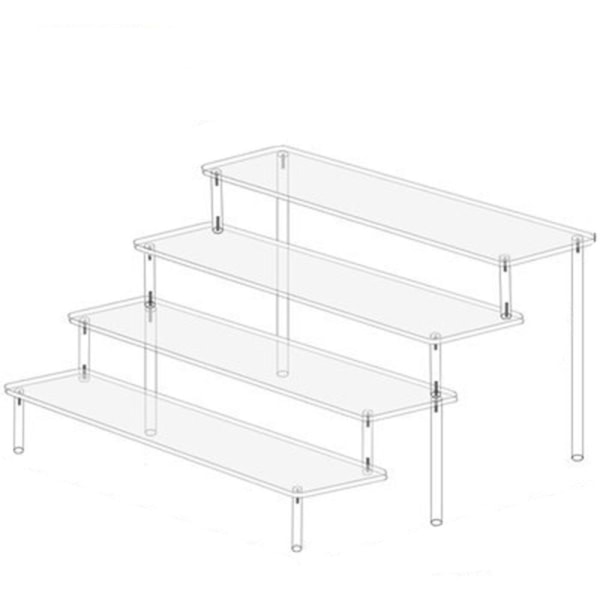 Akryl Display Stand Figur Hylde 40X8CMFOUR-LAYER FIRE-LAYER 40x8cmFour-layer