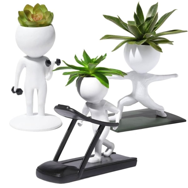 Sporting Sukkulent Potter Resin Blomsterpotter HANDLING Dumbbell