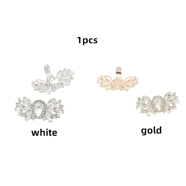 1 stk Sko Klips Skinnende Dekorative Klips GULL gold