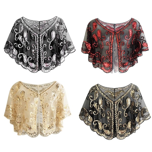 Flapper Sjal Sequin Sjal FÄRG 7 FÄRG 7 Color 7