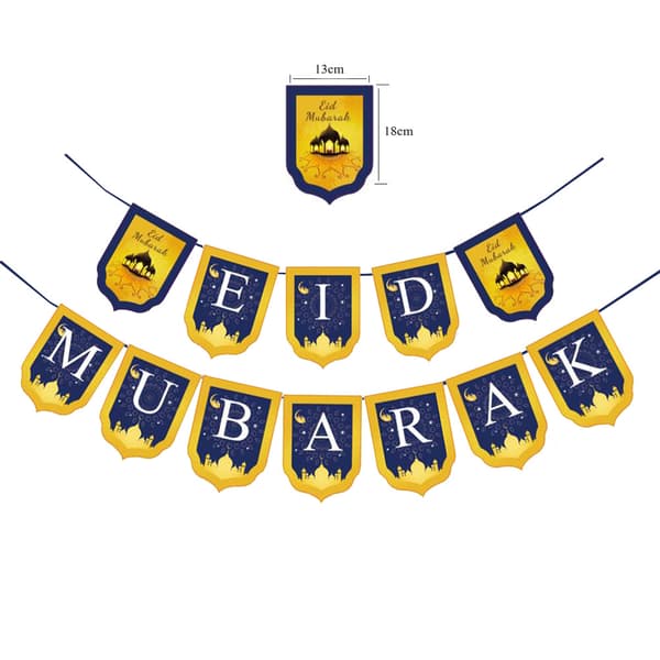 Eid Mubarak Banner Ramadan Dekorasjon GRØNN
