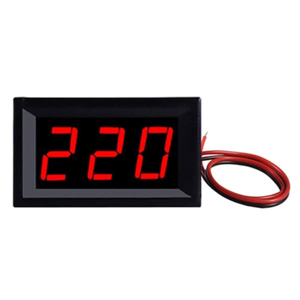 Digital Voltmeter Spenningsmåler Volt Instrument Verktøy RØD Red