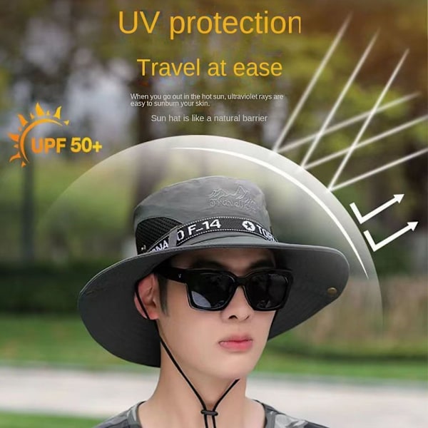 Menn Bøttelue Wide Rim Hat SORT black