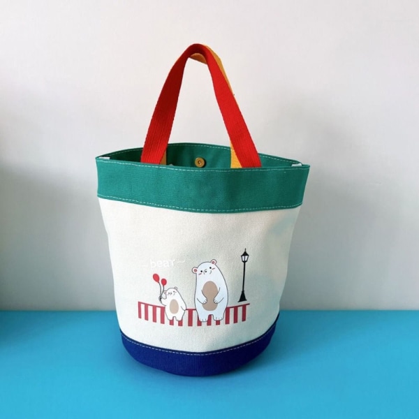 Söt Lunch Box Bag Canvas Handväskor RÖD red