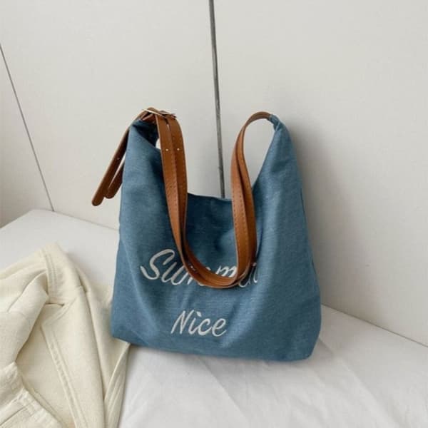 Skulderveske Tote Bag LYSEBLÅ Light blue