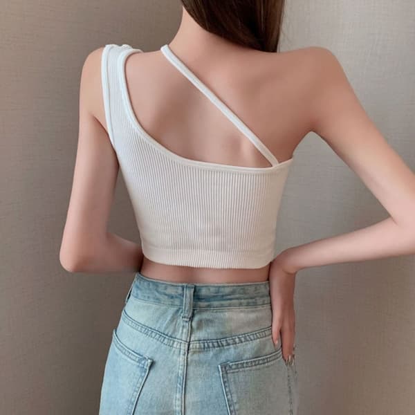 Ærmeløs Cropped Top Camis til Kvinder, SORT black