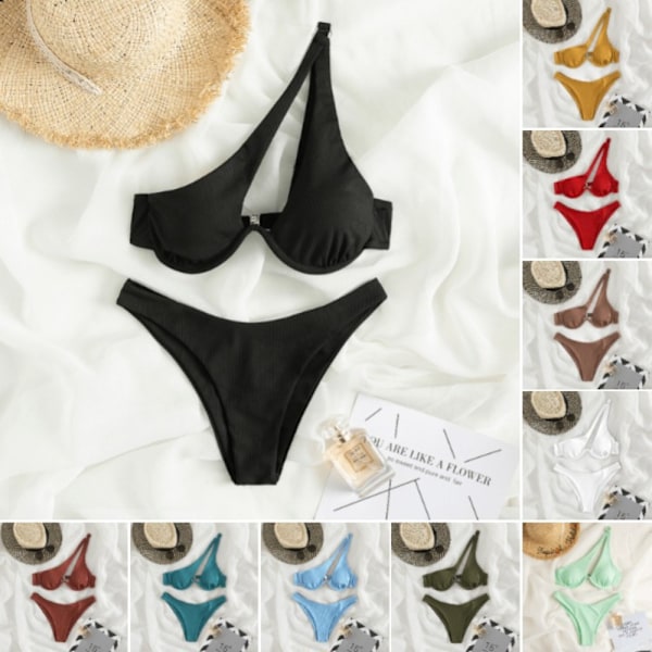 Bikini Baddräkt Split Bikini RED-L RED-L Red-L