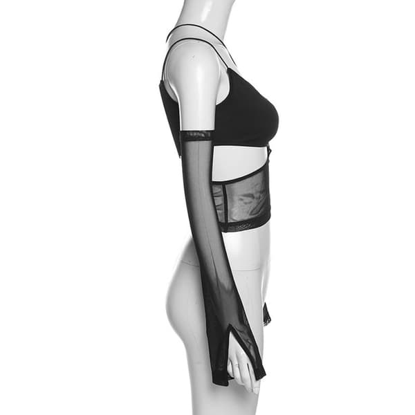 Slank passform suspender hul ut mesh vest L L