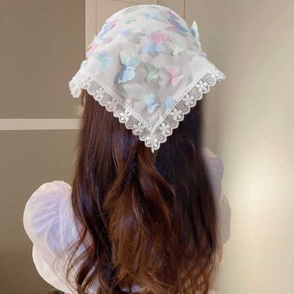 Blondehodebånd med blomsterturbanskjerf 1 1 1