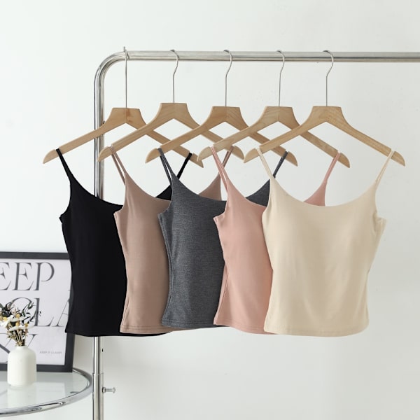 Seamless Crop Tops Ermeløse topper KHAKI M khaki M