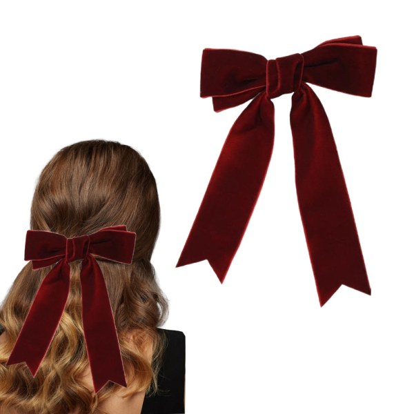 2 st Sammets Hårklämma Båge Hårklämma VINGRÖNT 2 st 2 st Burgundy 2 Pcs-2 Pcs