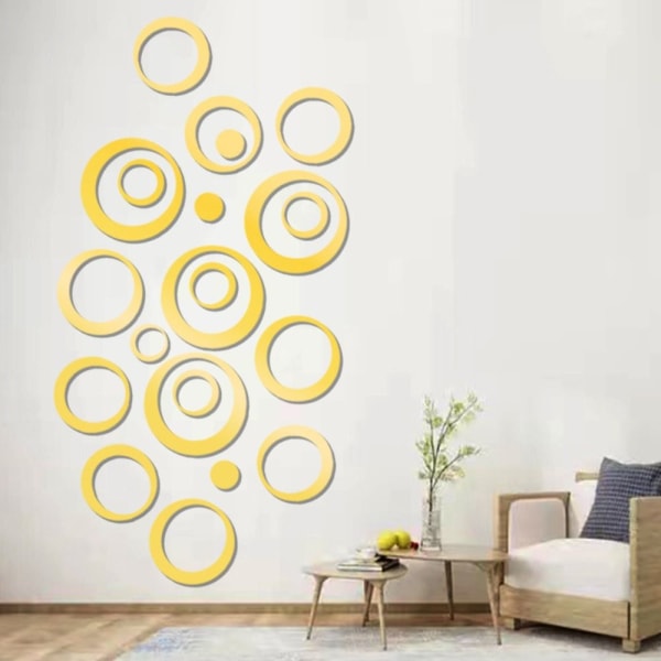 24 stykker/72 stykker 3D Circle Wall Stickers Home Decoration 1 1 1