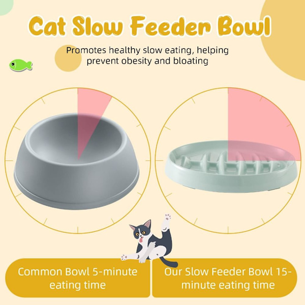 2st Slow Feeder Skål Husdjursskålar Cat Slow Feeder