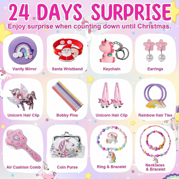 Adventskalender jenter - Unicorn gaver til jenter Julekalender 24 dagers overraskelser gaver til datter