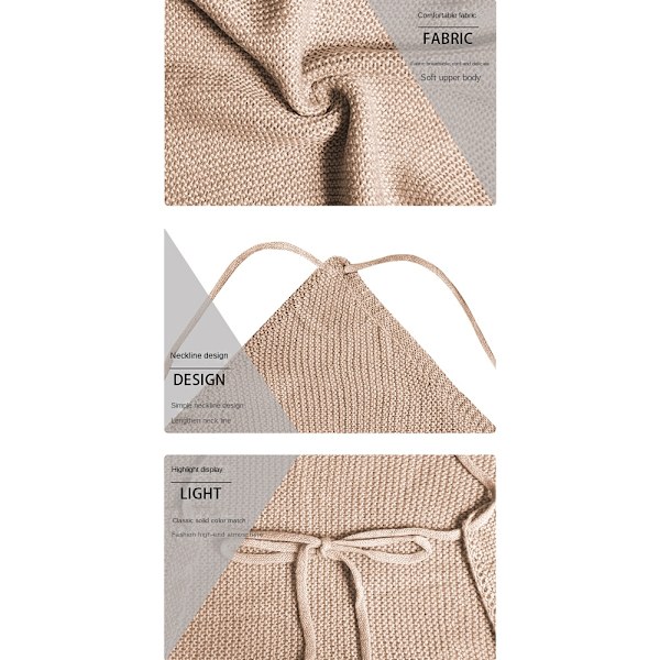 Strikket Camisole Crop Top for kvinner APRICOT XL Apricot XL