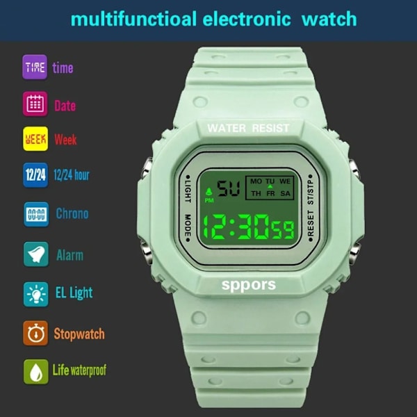 Silikon Jelly Watches Sport Electronic Watch SVART black