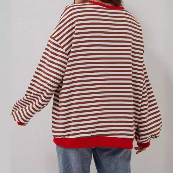 Dam överdimensionerad tröja Långärmad skjorta RÖD XL red XL