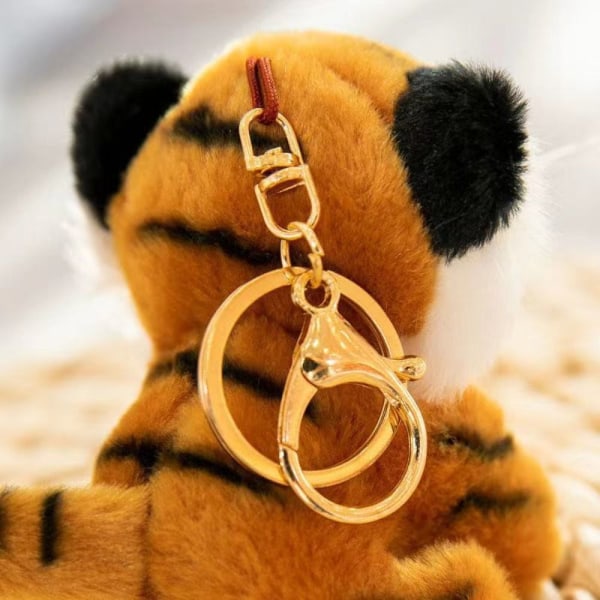 Tiger Plys Nøglering Tiger Nøgleringe HVID white