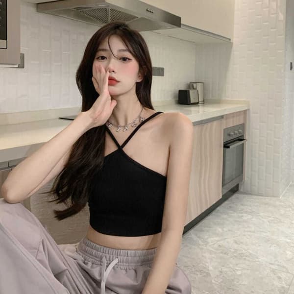 Cami Croptop Sommertoppe SORT M Black M