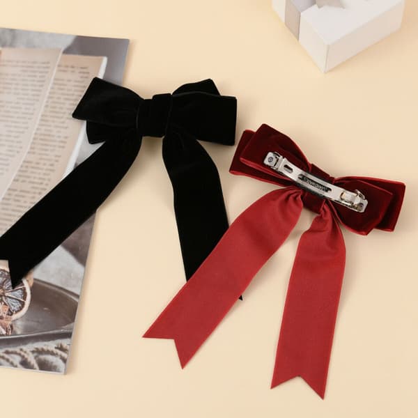 2 stk. Fløjlshårklips Buespændehårklips SORT 2 stk. 2 stk. Black 2 Pcs-2 Pcs