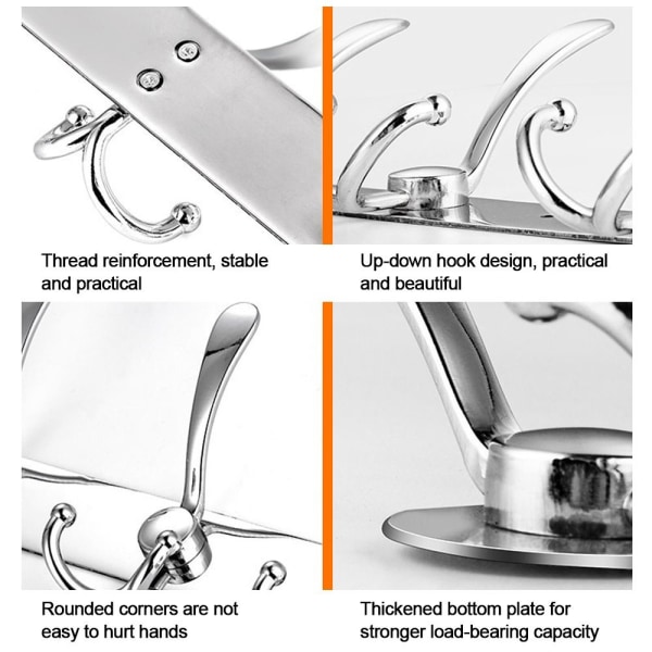 Makuuhuoneen säilytysteline ripustusteline SILVER 5 TRI HOOKS 5 TRI Silver 5 Tri Hooks-5 Tri Hooks