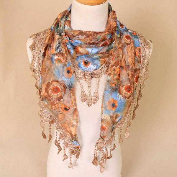 Triangel Veil Scarf Hollow Sjal 2 2 2