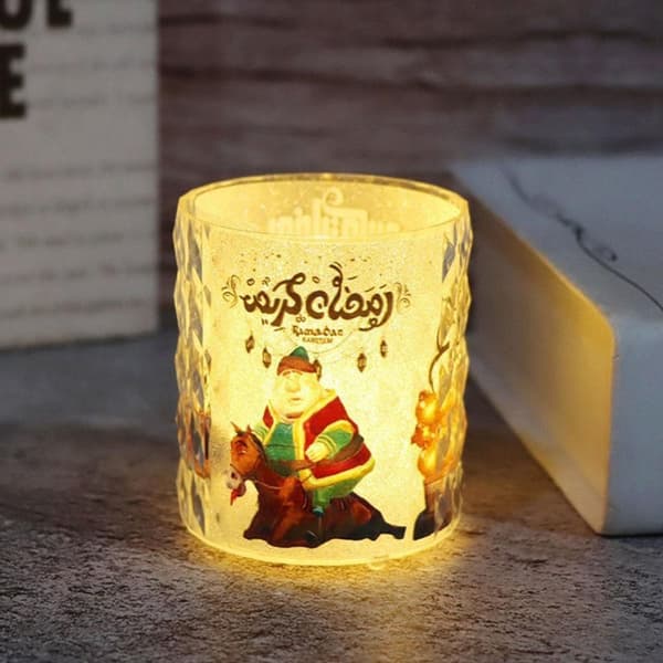 2 st Ramadan Kareem LED-ljus Eid Mubarak Dekoration