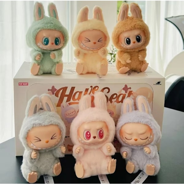 Høykvalitets 6-pakning FOR POP MART LABUBU 2.0 Monster Spennende Macaron Plysh Dukke Leke Blindboks (Tilfeldig Farge)-Perfekt 6pcs LABUBU 2.0