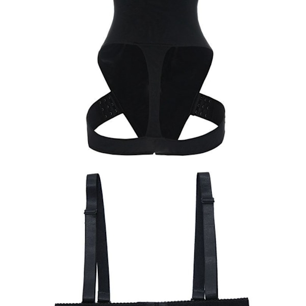 2-in-1 Peach Butt Curvy Tummy Shaper Waist Trainer ja Butt Black L