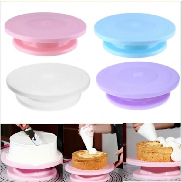Cake Rotary Bord Mini Fondant Cake Turntable BLÅ blue