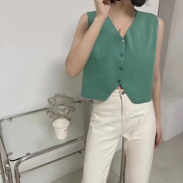 V-hals Stroptop MELLEM KAMEL MELLEM KAMEL Middle Camel
