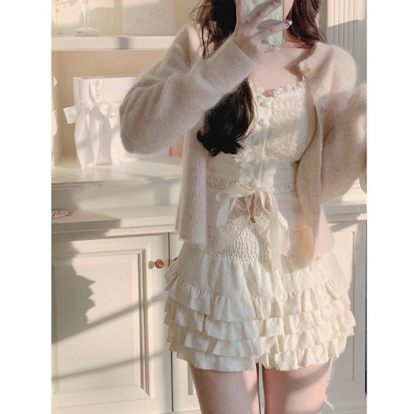 Dækket nederdel Ballet kage nederdel BEIGE L Beige L