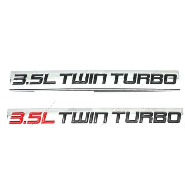 2 stk 3,5L Twin Turbo Emblem Badge 3D Letter Logo Decals Emblem