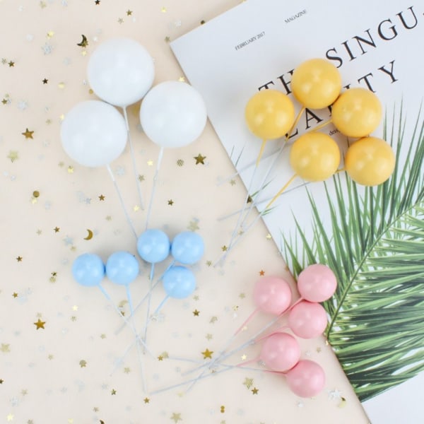 Ball Cake Topper Ball Plug-In WHITE SET SET white set-set