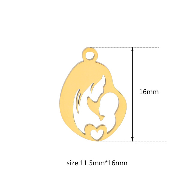 5kpl Mom Charms riipus GOLD EI SORMUSTA EI SORMUSTA Gold no Ring-no Ring