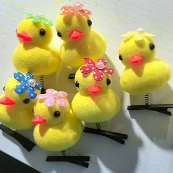 Little Yellow Duck Plysch hårnål Spring Hårklämma 10 10 10